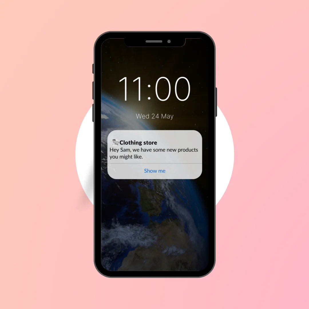 visualisation of push notification in app homescreen